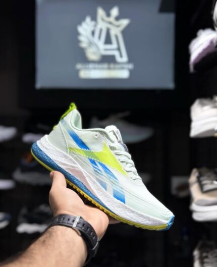 کتونی ریبوک رنگ سبز با جزییات آبی زنانه